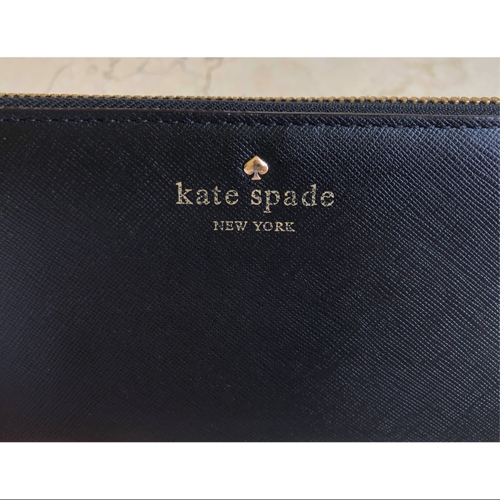 Kate Spade Black Leather Zip Around Wallet - Picture 10 of 12